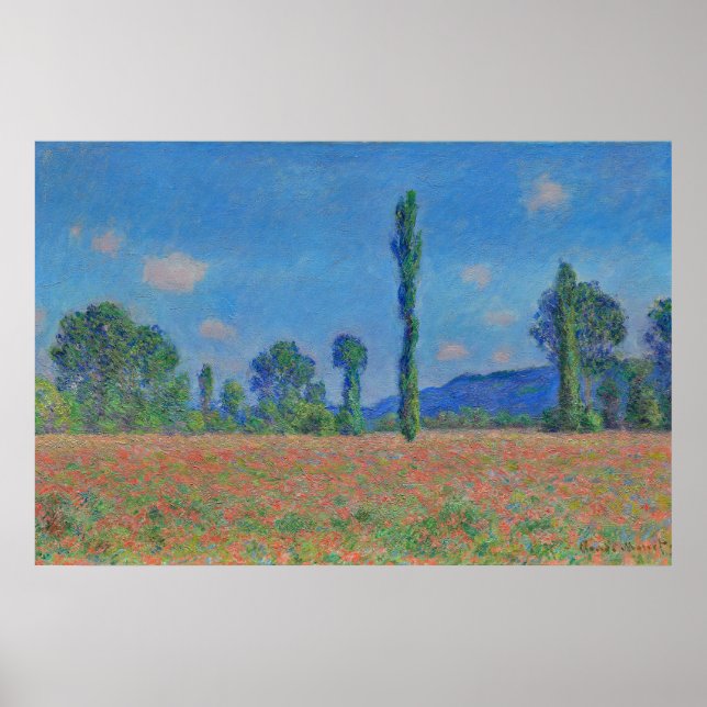 Poster Peinture de terrain Monet Poppy (Devant)