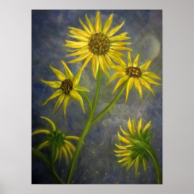 Poster Peinture de tournesol d'art fin Imprimer "Appariti (Devant)
