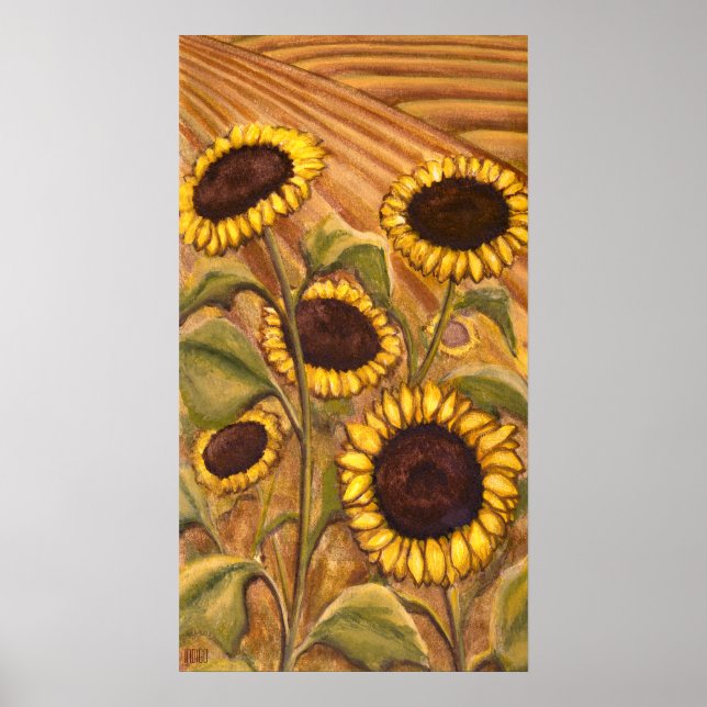 Poster Peinture de tournesol Peinture de paysage canadien (Devant)