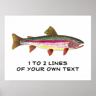 Poster Peinture de truite arc-en-ciel
