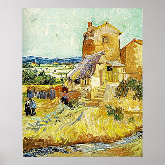 Poster Peinture de Vincent van Gogh "The Old Mill" (1888) (Devant)