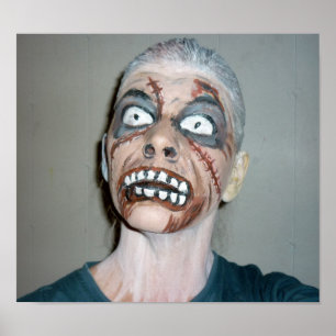 Poster peinture de visage de zombi d'affiche de zombi