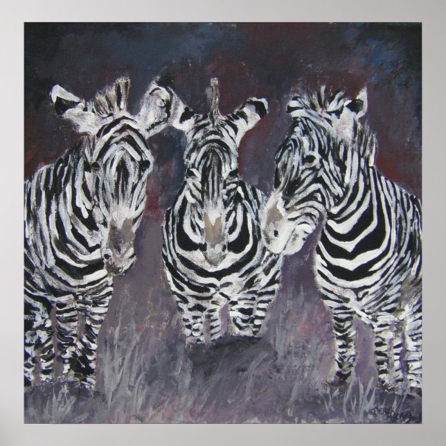 Poster peinture de zèbre (Devant)