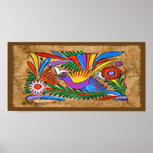 Poster Peinture d'écorce amate mexicaine et histoire douc (Devant)