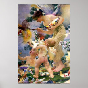 Poster Peinture des oiseaux par Franz Dvorak