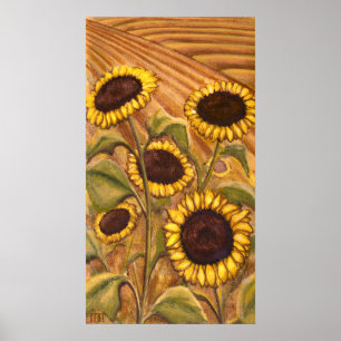 Poster Peinture des tournesols imprimés paysagers canadie