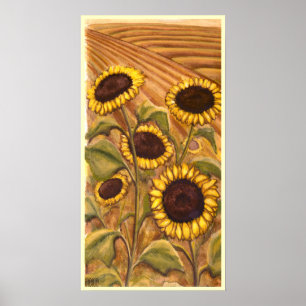 Poster Peinture des tournesols imprimés paysagers canadie