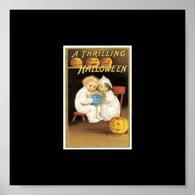 Poster Peinture d'Halloween d'enfants Lire l'histoire de  (Devant)