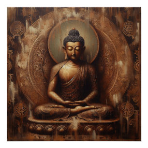 POSTER PEINTURE D'HUILE DE BUDDHA #10