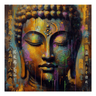 POSTER PEINTURE D'HUILE DE BUDDHA #15