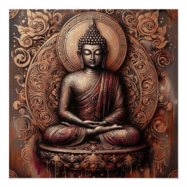 POSTER PEINTURE D'HUILE DE BUDDHA #9 (Devant)
