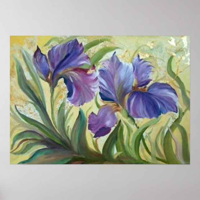 Poster Peinture d'iris romantique (Devant)