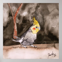 peinture d'oiseau à cocktail