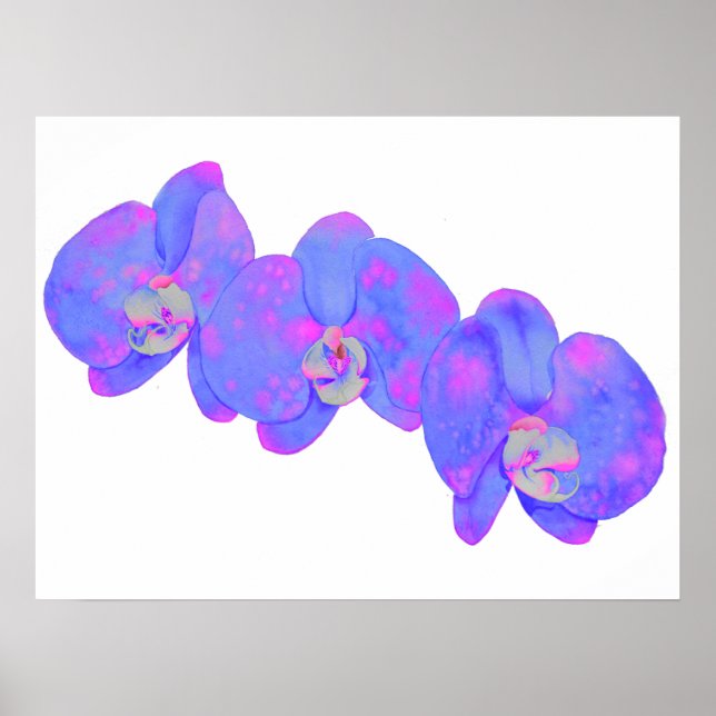 Poster Peinture d'orchidée violette violette (Devant)