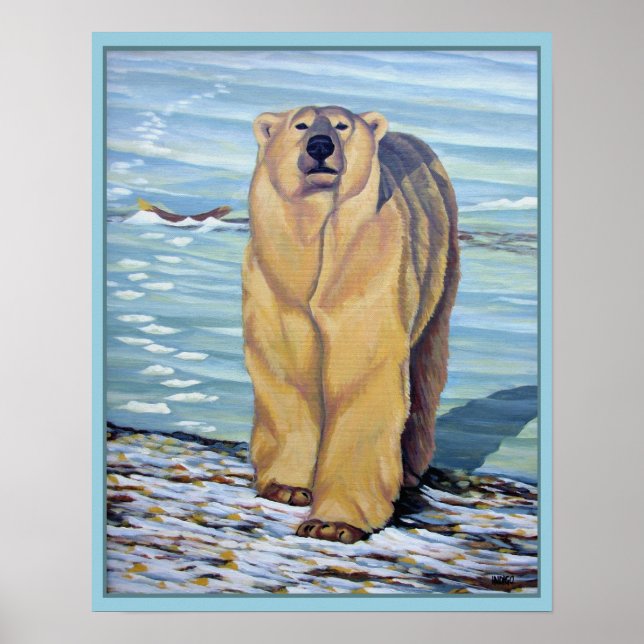 Poster Peinture d'ours polaire Art Imprimer Faune Décor M (Devant)