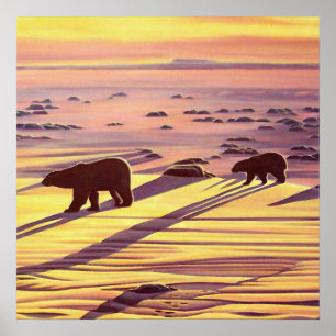 Poster Peinture d'ours polaire Imprimés Poster d'a