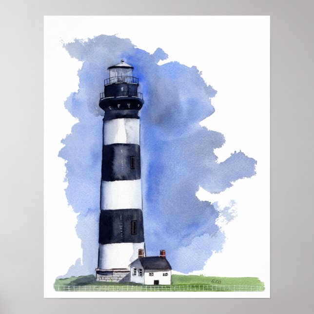 Poster Peinture du phare de Bodie Island (Devant)
