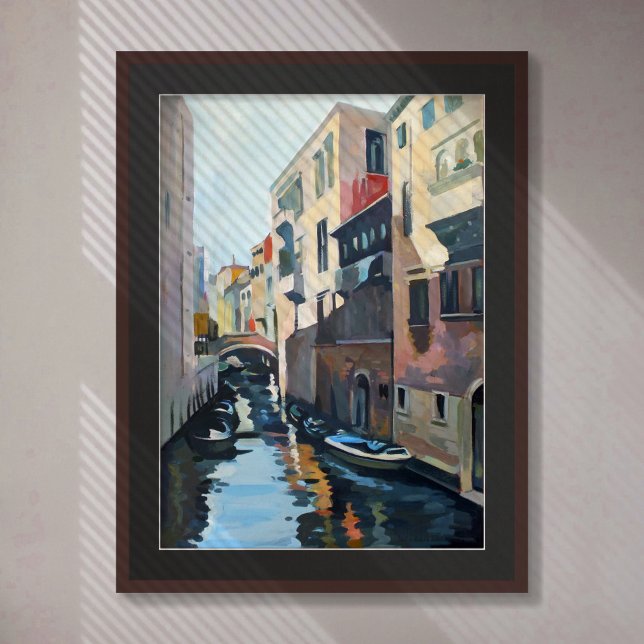 Poster Peinture d'un canal de Venise, Italie (Créateur téléchargé)