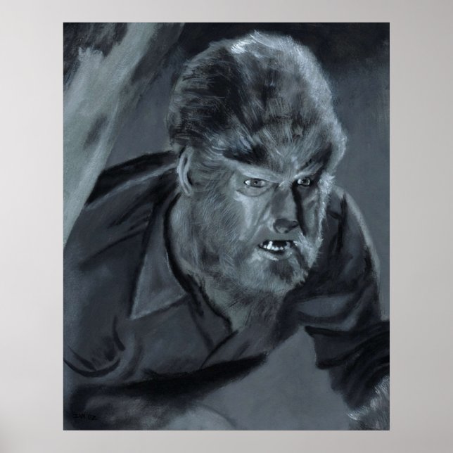 Poster Peinture en acrylique Wolfman (Devant)