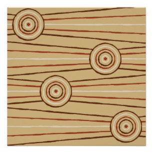 Poster Peinture en ligne et en cercle autochtone