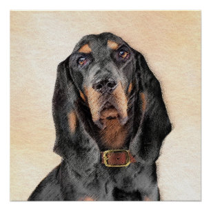 Poster Peinture en noir et blanc - Art original Chien
