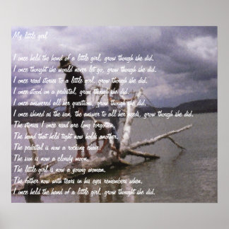 Poster Peinture et poème de Dale Candee "My little girl"