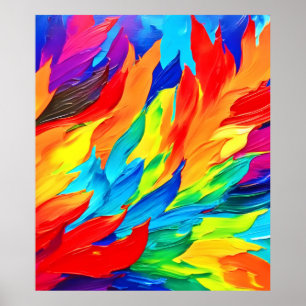 Poster Peinture expressionniste abstraite vibrante 