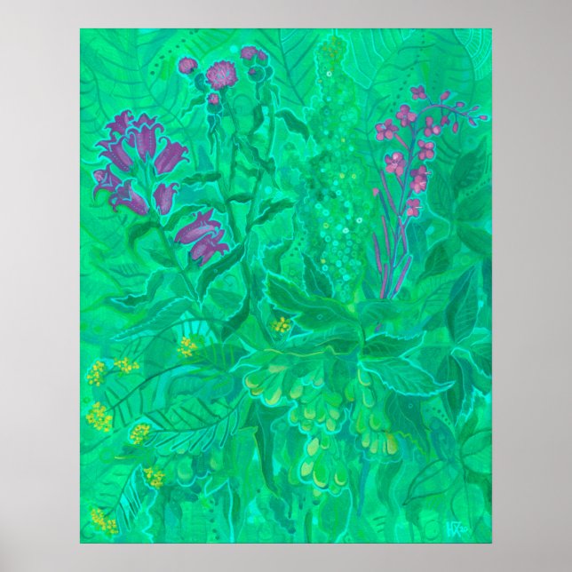 Poster Peinture florale à fleur d'été Fleur sauvage du No (Devant)