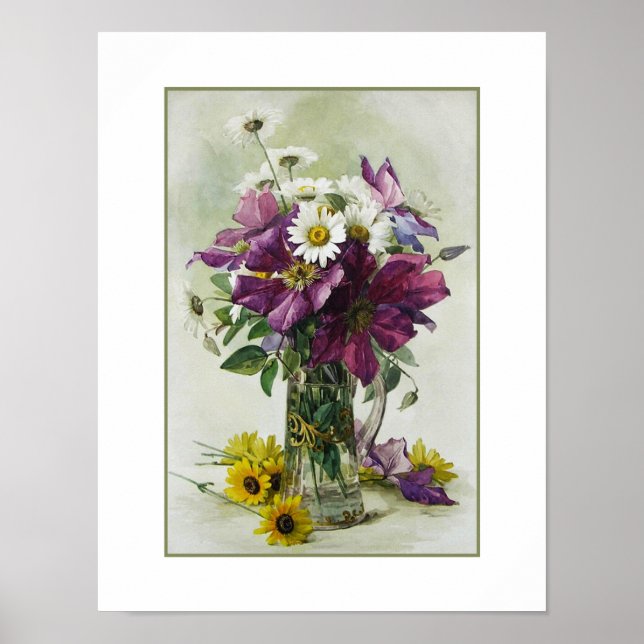 Poster Peinture florale de Paul de Longpré Beaux-Arts Imp (Devant)