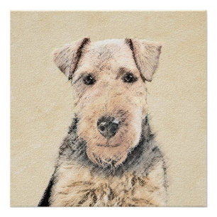 Poster Peinture galloise Terrier - Cute Original Chien Ar