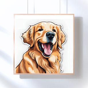 Poster Peinture Golden Retriever