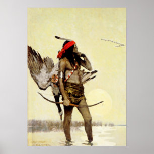 Poster Peinture historique de NC Wyeth : Chasse d'Indien