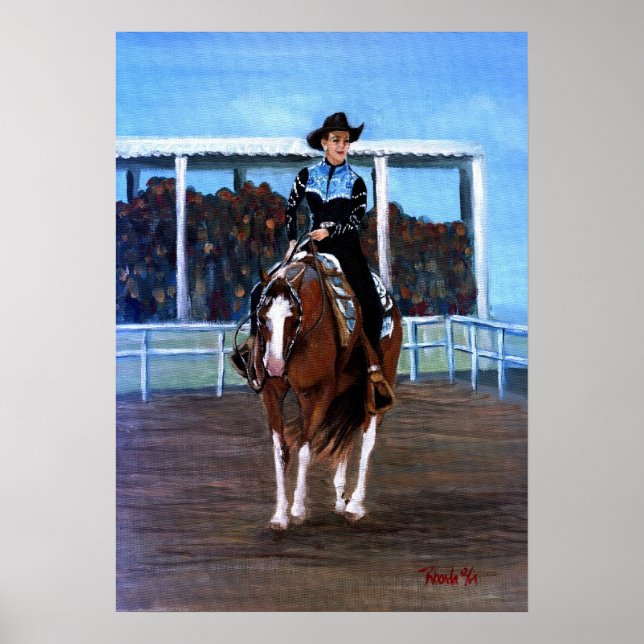 Poster Peinture Horse Western Pleasure Portrait (Devant)