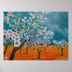 Poster Peinture Huerto de Almendros par Alfred Fox