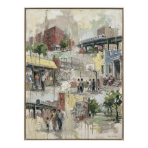 Peinture impasto de la vie de rue dans le Bronx