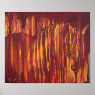 Poster Peinture impressionniste pour chevaux
