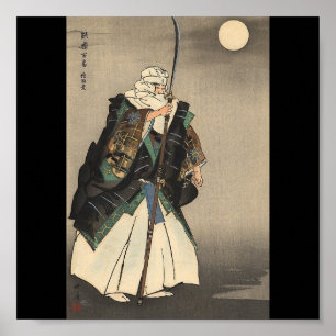 Poster Peinture japonaise de guerrier. Circa 1922