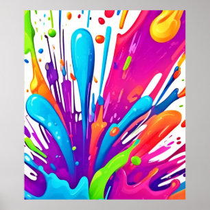 Poster Peinture Liquide colorée