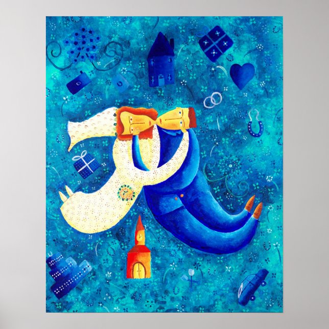 Poster Peinture Mariage Art contemporain Imprimer (Devant)