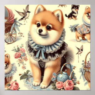 Poster Peinture mignonne de Poméranie