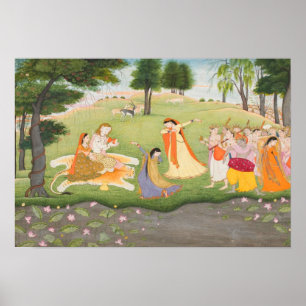 Poster Peinture miniature Shiva et Parvati
