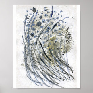 Poster Peinture moderne acrylique et plante