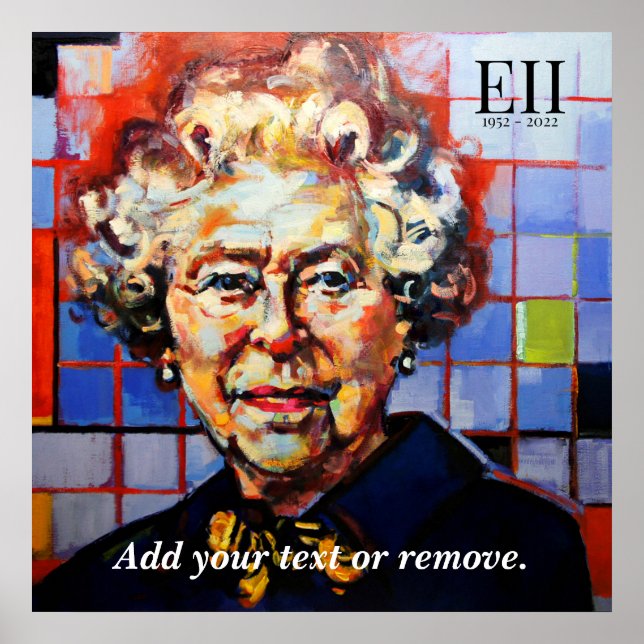 Poster Peinture moderne de la reine Elizabeth II, (Devant)
