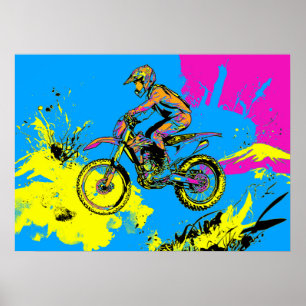 Poster Peinture - Motocross Rider