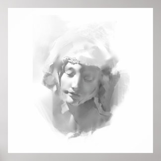 Poster Peinture murale Art Plâtre Statue Dessin de femme