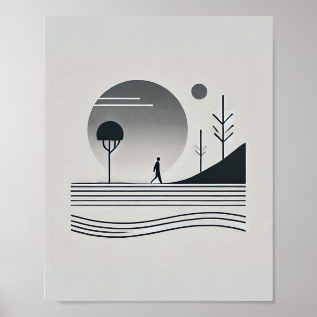 Poster Peinture murale minimaliste Abstraite (Devant)