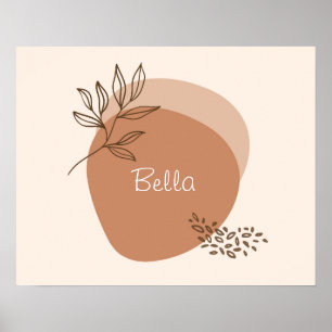 Poster Peinture murale minimaliste rose personnalisée  