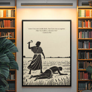 Poster Peinture murale minimaliste - Verset biblique Impr