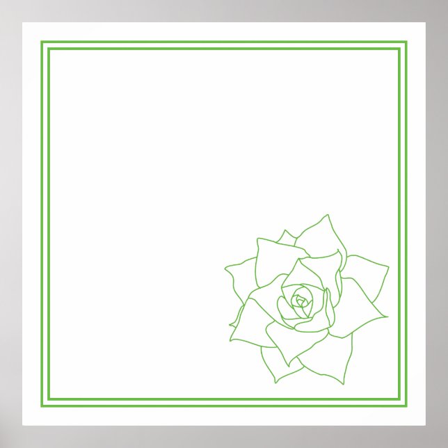 Poster Peinture murale minimaliste verte (Devant)
