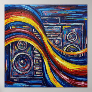 Poster Peinture musicale Abstraite